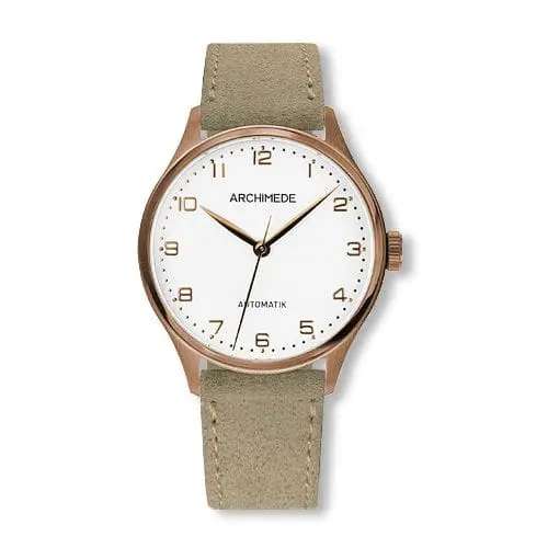 Archimede Klassik 36 Gold PVD / Silver / Beige Suede UA4929-A3.37-G5