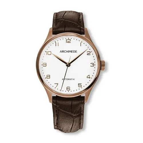 Archimede Klassik 36 Gold PVD / Silver / Brown Leather UA4929-A3.32-G5