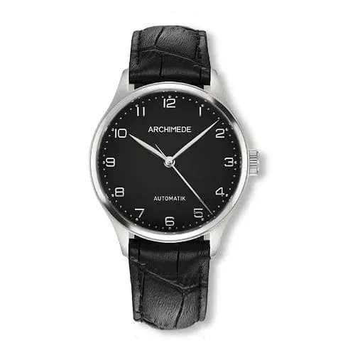 Archimede Klassik 36 Stainless Steel / Black / Black Leather UA4929-A3.21