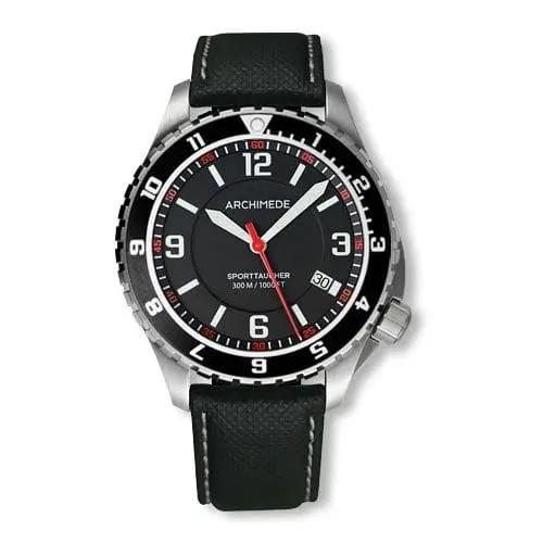 Archimede SportTaucher GMT Stainless Steel / Black / Leather UA8974-GS-A1.5