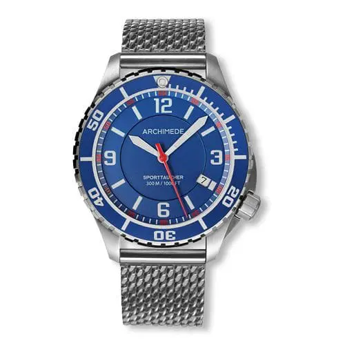 Archimede SportTaucher Stainless Steel / Blue / Mesh UA8974BM-TB-A5.5