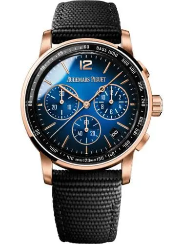 Audemars Piguet CODE 11.59 Chronograph Selfwinding Pink Gold Blue Fabric 26393OR.OO.A002KB.03