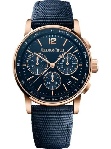Audemars Piguet CODE 11.59 Chronograph Selfwinding Pink Gold Blue Fabric 26393OR.OO.A027KB.0