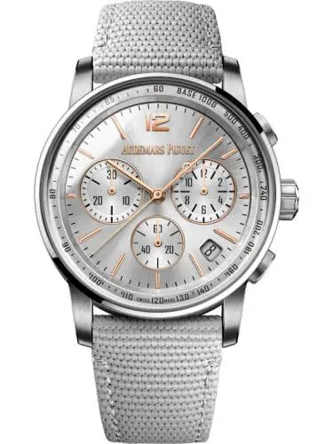 Audemars Piguet CODE 11.59 Chronograph Selfwinding White Gold Rose Gold Silver Fabric 26393CR.OO.A008KB.01