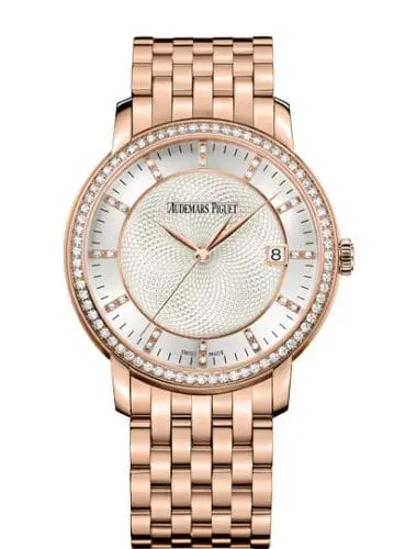 Audemars Piguet Jules Audemars Selfwinding Pink Gold Diamond Silver Bracelet 15173OR.ZZ.1270OR.01