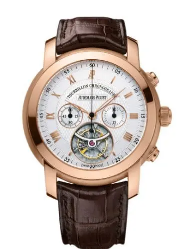 Audemars Piguet Jules Audemars Tourbillon Chronograph Pink Gold Silver 26010OR.OO.D088CR.01