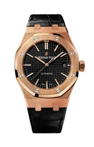 Audemars Piguet Royal Oak 15450 Selfwinding Pink Gold Black Strap 15450OR.OO.D002CR.01