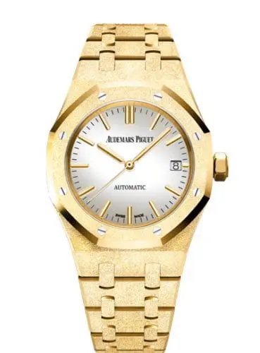 Audemars Piguet Royal Oak 15454 Selfwinding Frosted Yellow Gold Silver 15454BA.GG.1259BA.02