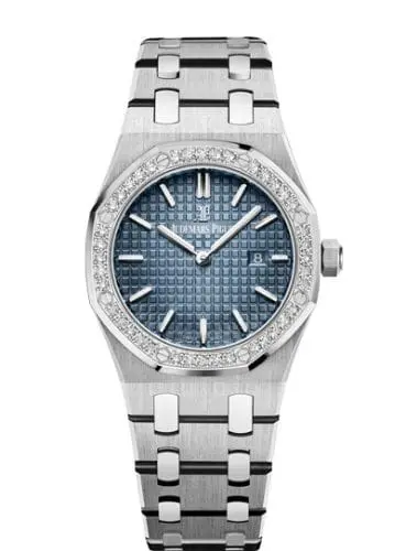Audemars Piguet Royal Oak 67651 Quartz Titanium Platinum Blue Bracelet 67651IP.ZZ.1261IP.01