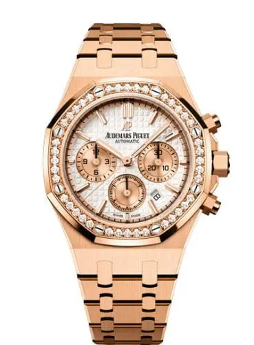 Audemars Piguet Royal Oak Chronograph 38 Pink Gold Diamond Silver 26315OR.ZZ.1256OR.01
