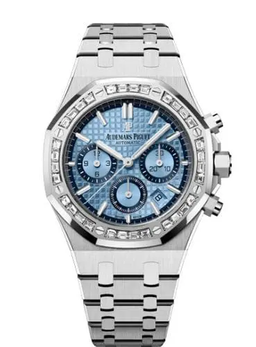 Audemars Piguet Royal Oak Chronograph 38 White Gold Diamond Light Blue 26318BC.ZZ.1256BC.01