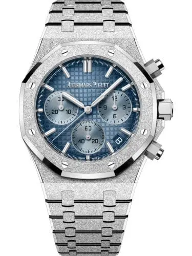 Audemars Piguet Royal Oak Chronograph 41 Frosted White Gold Blue Japan 26240BC.GG.1324BC.02