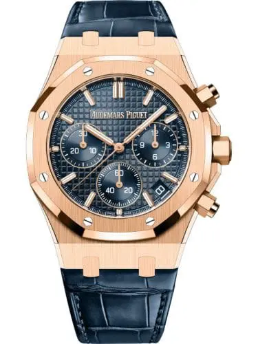 Audemars Piguet Royal Oak Chronograph 41 Pink Gold Blue Strap 26240OR.OO.D315CR.02