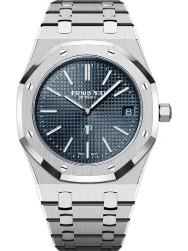 Audemars Piguet Royal Oak Extra-Thin Stainless Steel Blue 50th Anniversary 16202ST.OO.1240ST.01
