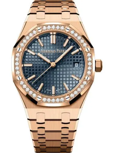 Audemars Piguet Royal Oak Selfwinding 34 Pink Gold - Diamond Blue Bracelet 77451OR.ZZ.1361OR.04