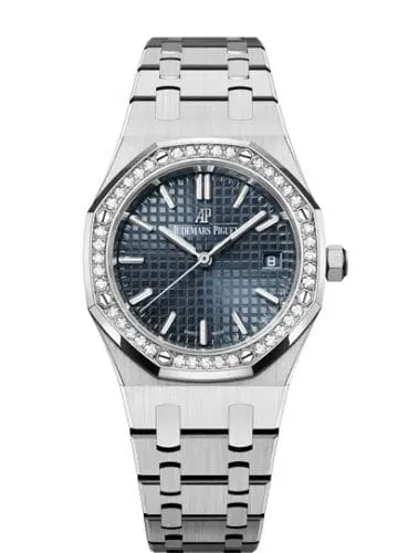 Audemars Piguet Royal Oak Selfwinding 34 Stainless Steel Diamond Blue Bracelet 77351ST.ZZ.1261ST.01