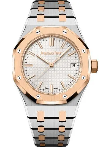 Audemars Piguet Royal Oak Selfwinding 37 Stainless Steel Pink Gold 50th Anniversary Silver 15550SR.OO.1356SR.01