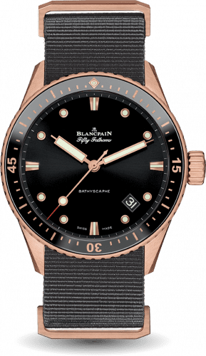 Blancpain Fifty Fathoms Bathyscaphe Sedna Gold / Black / Grey Nato 5000-36S30-NAB A