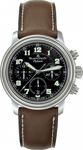 Blancpain Léman Chronograph Flyback Stainless Steel / Black / Strap 2185F-1130-63