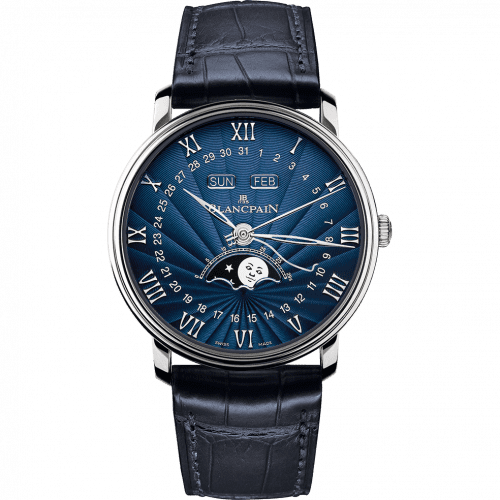 Blancpain Villeret Quantième Complet 40mm White Gold / Flinqué 6654-1529-55B
