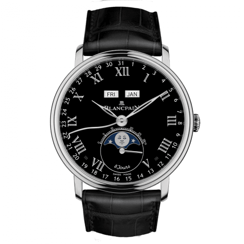 Blancpain Villeret Quantieme Complet 8 Jours White Gold / Black Enamel 6639-3437-55B