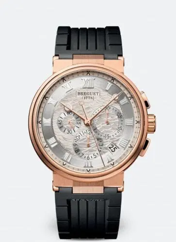 Breguet Marine Chronograph 5527 Rose Gold / Silver / Rubber 5527BR/12/5WV