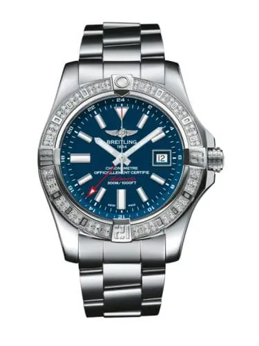 Breitling Avenger II GMT Stainless Steel / Diamond / Mariner Blue / Bracelet A3239053.C872.170A