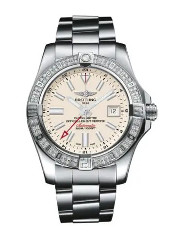 Breitling Avenger II GMT Stainless Steel / Diamond / Stratus Silver / Bracelet A3239053.G778.170A