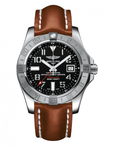 Breitling Avenger II GMT Stainless Steel / Volcano Black / Calf / Pin A3239011/BC34/433X/A20BA.1