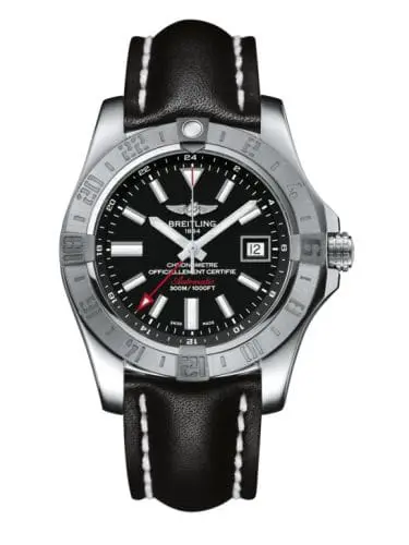 Breitling Avenger II GMT Stainless Steel / Volcano Black / Calf / Pin A3239011/BC35/435X/A20BA.1