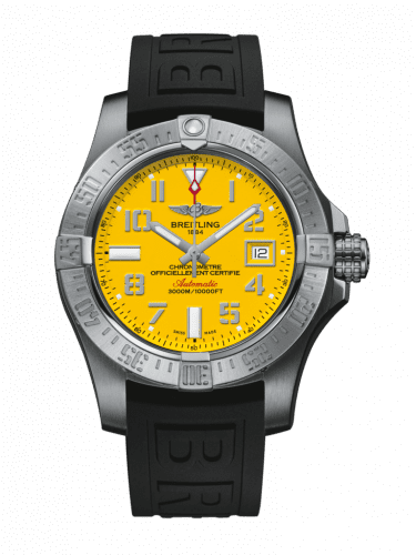 Breitling Avenger II Seawolf Stainless Steel / Cobra Yellow / Rubber / Folding A17331101I1S1