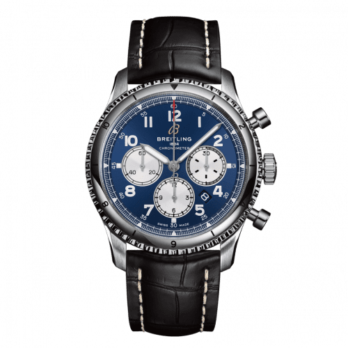 Breitling Aviator 8 B01 Chronograph 43 Stainless Steel / Blue / Croco / Pin AB0119131C1P1