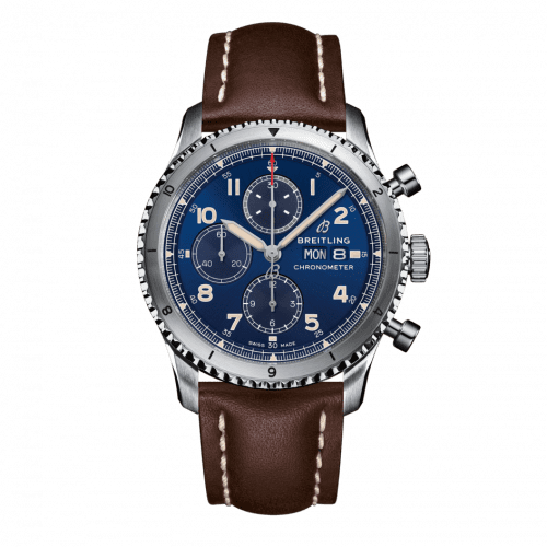 Breitling Aviator 8 Chronograph 43 Stainless Steel / Blue / Calf / Pin A13316101C1X2