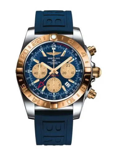 Breitling Chronomat 44 GMT Stainless Steel / Rose Gold / Metallica Blue / Rubber CB042012.C858.158S
