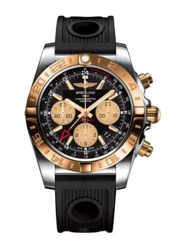 Breitling Chronomat 44 GMT Stainless Steel / Rose Gold / Onyx Black / Rubber CB042012.BB86.200S