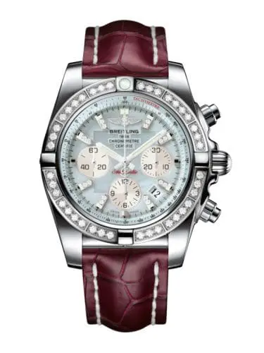 Breitling Chronomat 44 Stainless Steel / Diamond / Gray Pearl Diamond / Croco AB011053.G686.735P