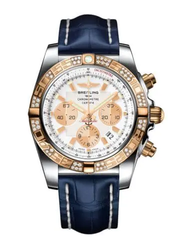 Breitling Chronomat 44 Stainless Steel / Rose Gold / Diamond / Antarctica White / Croco CB0110AA.A696.731P