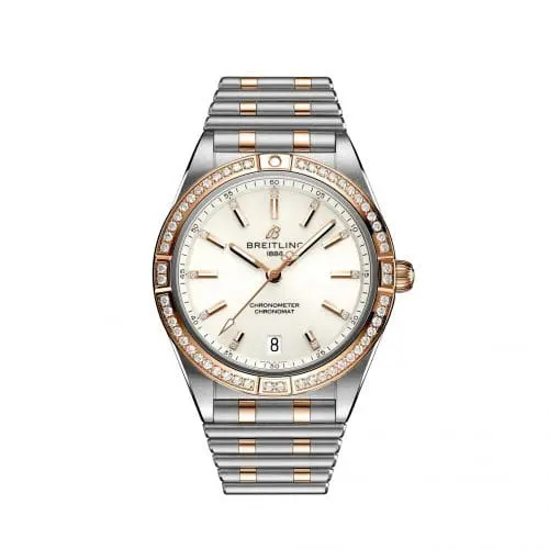Breitling Chronomat Automatic 36 Stainless Steel / Red Gold - Diamond / White / Rouleaux U10380591A1U1