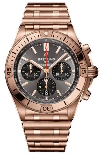 Breitling Chronomat B01 42 Red Gold / Anthracite / Rouleaux RB0134101B1R1