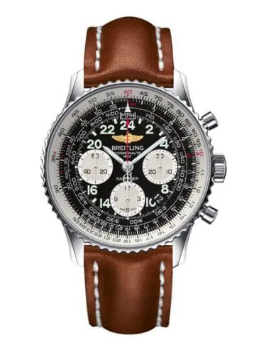 Breitling Cosmonaute Stainless Steel / Black / Calf AB0210B4.BC36.433X