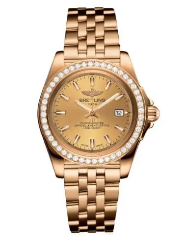 Breitling Galactic 32 Sleek Edition Rose Gold / Diamond / Golden Sun / Bracelet H7133053.H549.792H