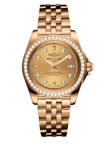 Breitling Galactic 32 Sleek Edition Rose Gold / Diamond / Golden Sun Diamond / Bracelet H7133053.H550.792H