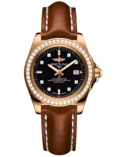 Breitling Galactic 32 Sleek Edition Rose Gold / Diamond / Trophy Black Diamond / Calf H7133053.BF64.406X