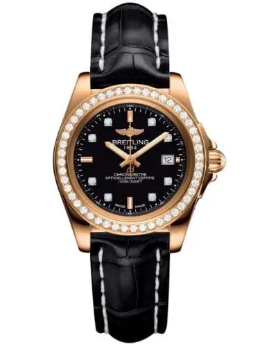Breitling Galactic 32 Sleek Edition Rose Gold / Diamond / Trophy Black Diamond / Croco H7133053.BF64.777P
