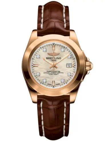 Breitling Galactic 32 Sleek Edition Rose Gold / Pearl Diamond / Croco H7133012.A803.778P