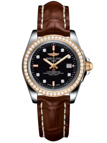 Breitling Galactic 32 Sleek Edition Stainless Steel / Rose Gold / Diamond / Trophy Black Diamond / Croco C7133053/BF64/778P/A14BA.1