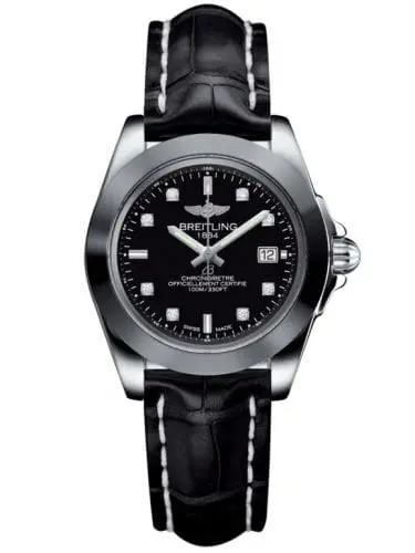Breitling Galactic 32 Sleek Edition Stainless Steel / Trophy Black Diamond / Croco W7133012/BF63/777P/A14BA.1