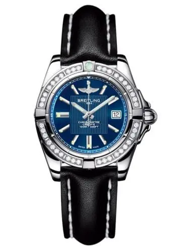 Breitling Galactic 32 Stainless Steel / Diamond / Metallica Blue / Calf A71356LA.C811.408X