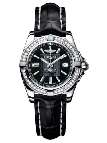 Breitling Galactic 32 Stainless Steel / Diamond / Trophy Black / Croco A71356LA.BA10.777P