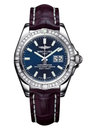 Breitling Galactic 41 Stainless Steel / Diamond / Horizon Blue / Croco A49350LA.C929.720P